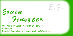 ervin finszter business card